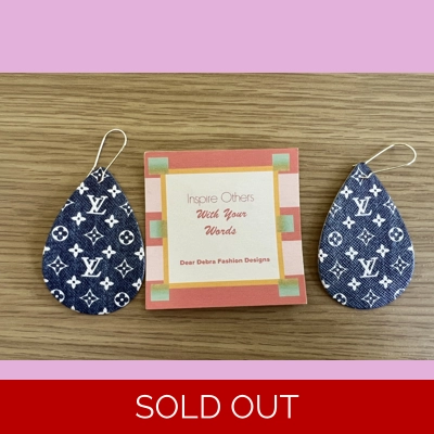 Blue Jeans Color Design light Weight faux leather dangle earrings